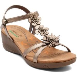 Baretraps Hammond Shoes Size 7.5 Bronze Floral Faux Leather Comfort Wedge